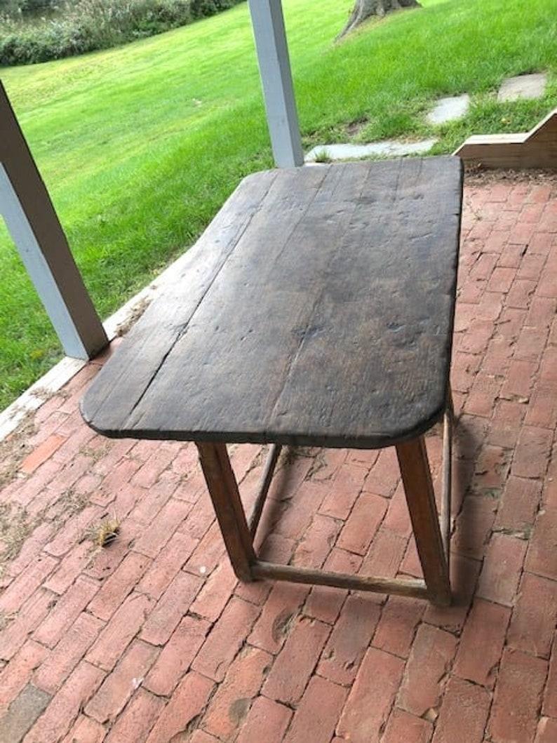 Tavern Table 18th Century Primitive Handmade Early American Antique  4