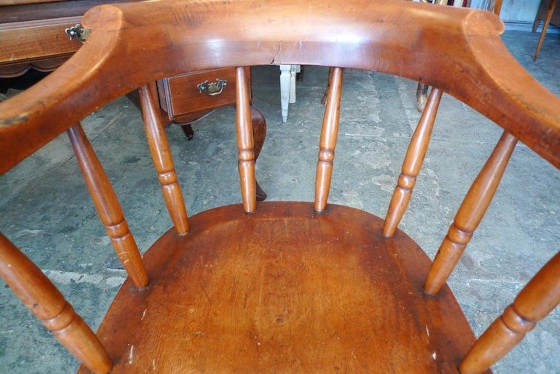 Early American Arts & Crafts Oak Armchair with Cushion For Sale 7