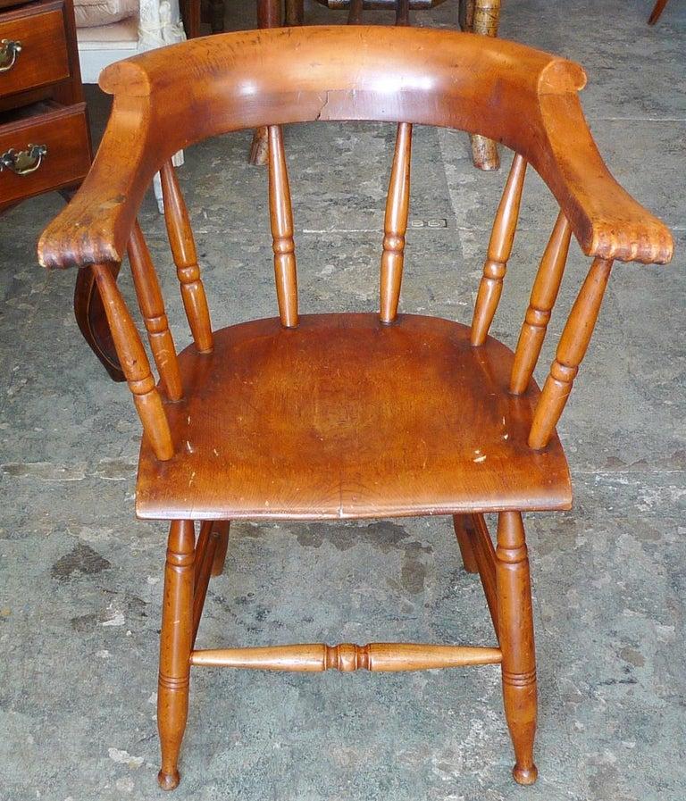 Early American Arts & Crafts Oak Armchair with Cushion For Sale 2