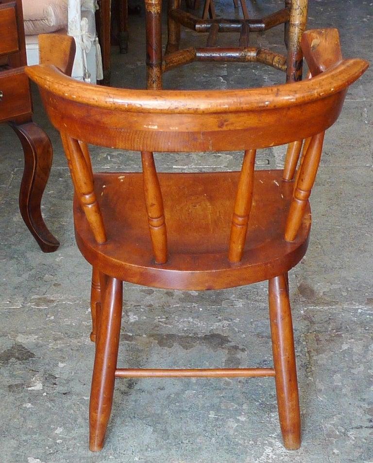 Early American Arts & Crafts Oak Armchair with Cushion For Sale 3