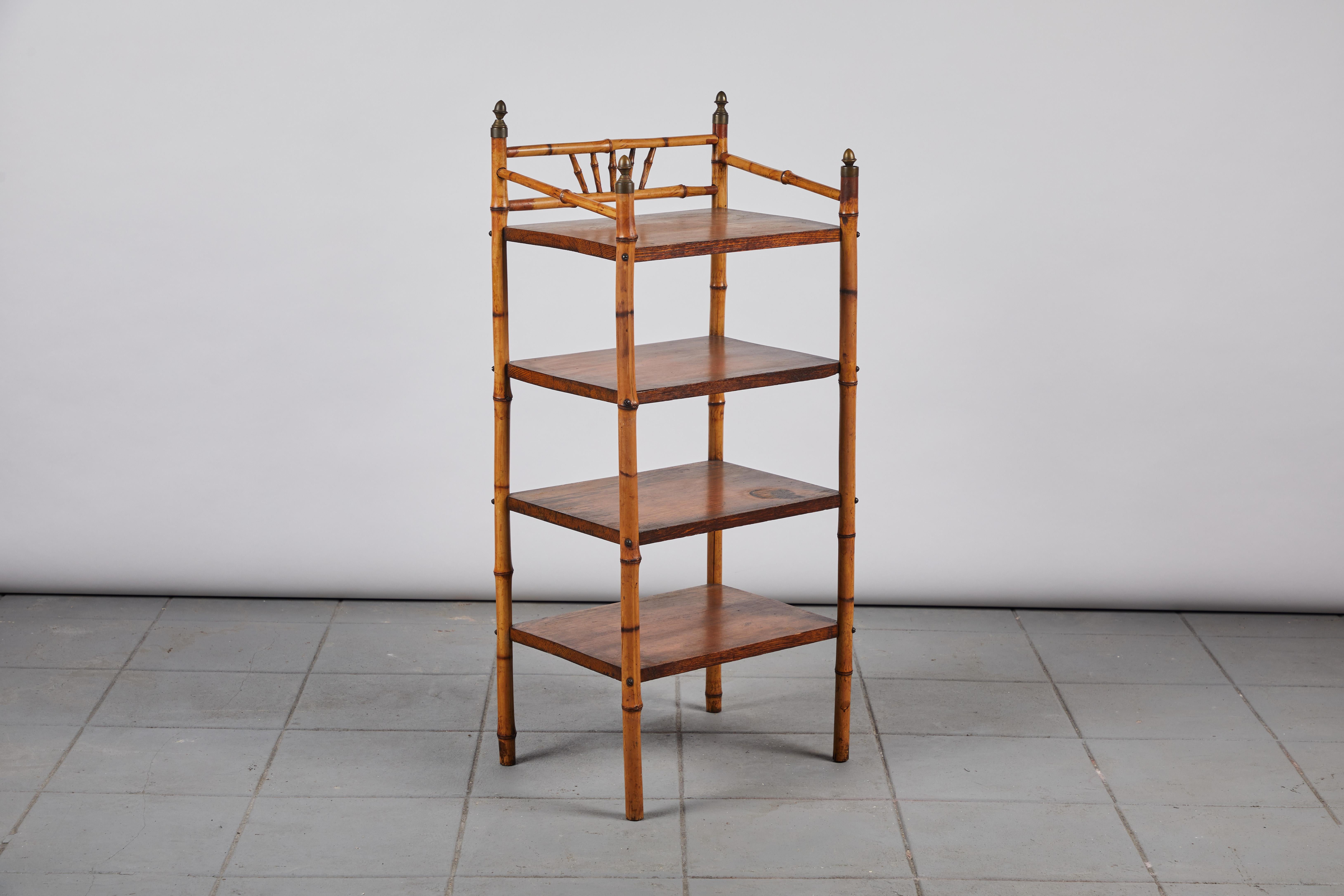 North American Early American Bamboo Spindle Shelf