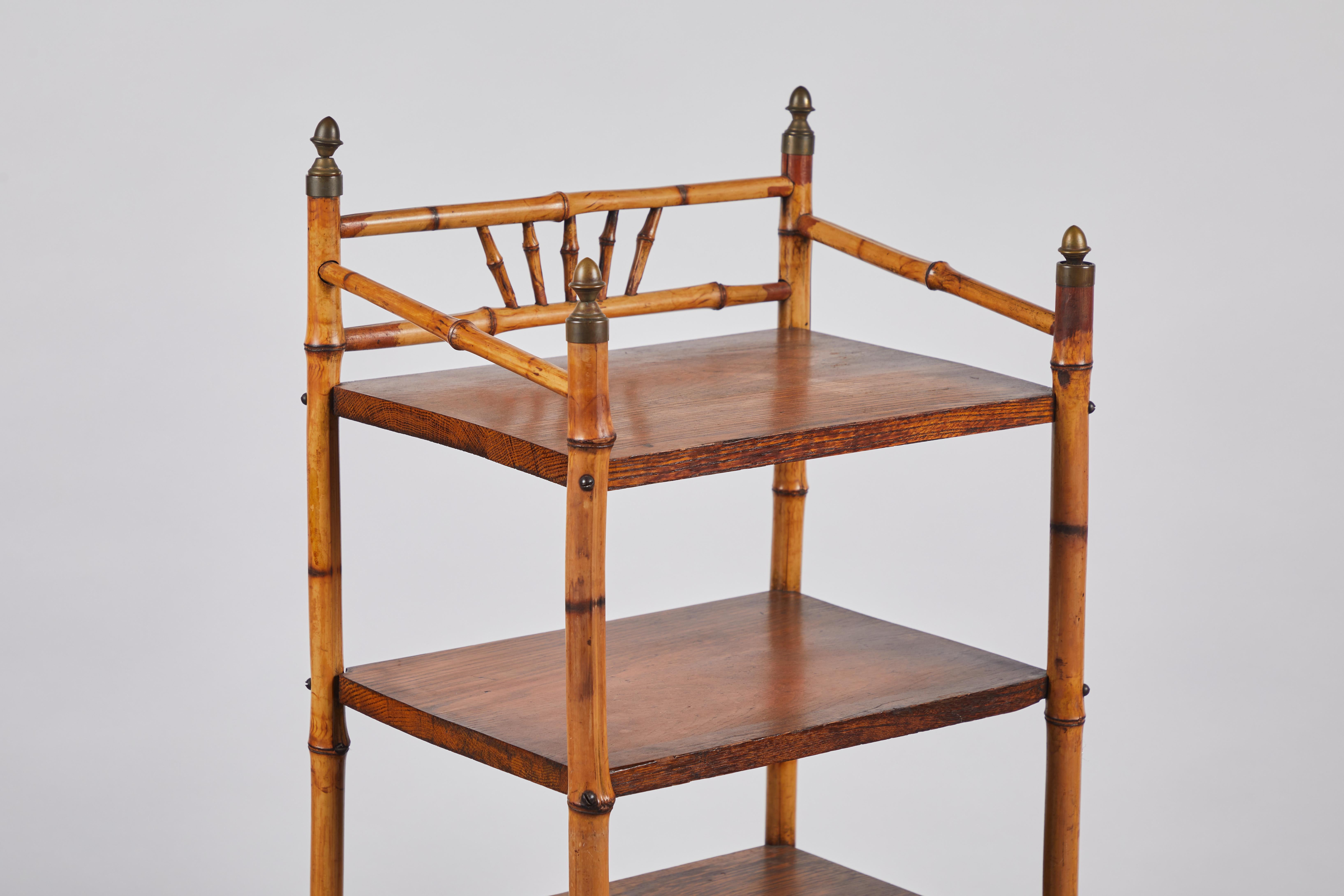 Early American Bamboo Spindle Shelf In Good Condition In Los Angeles, CA
