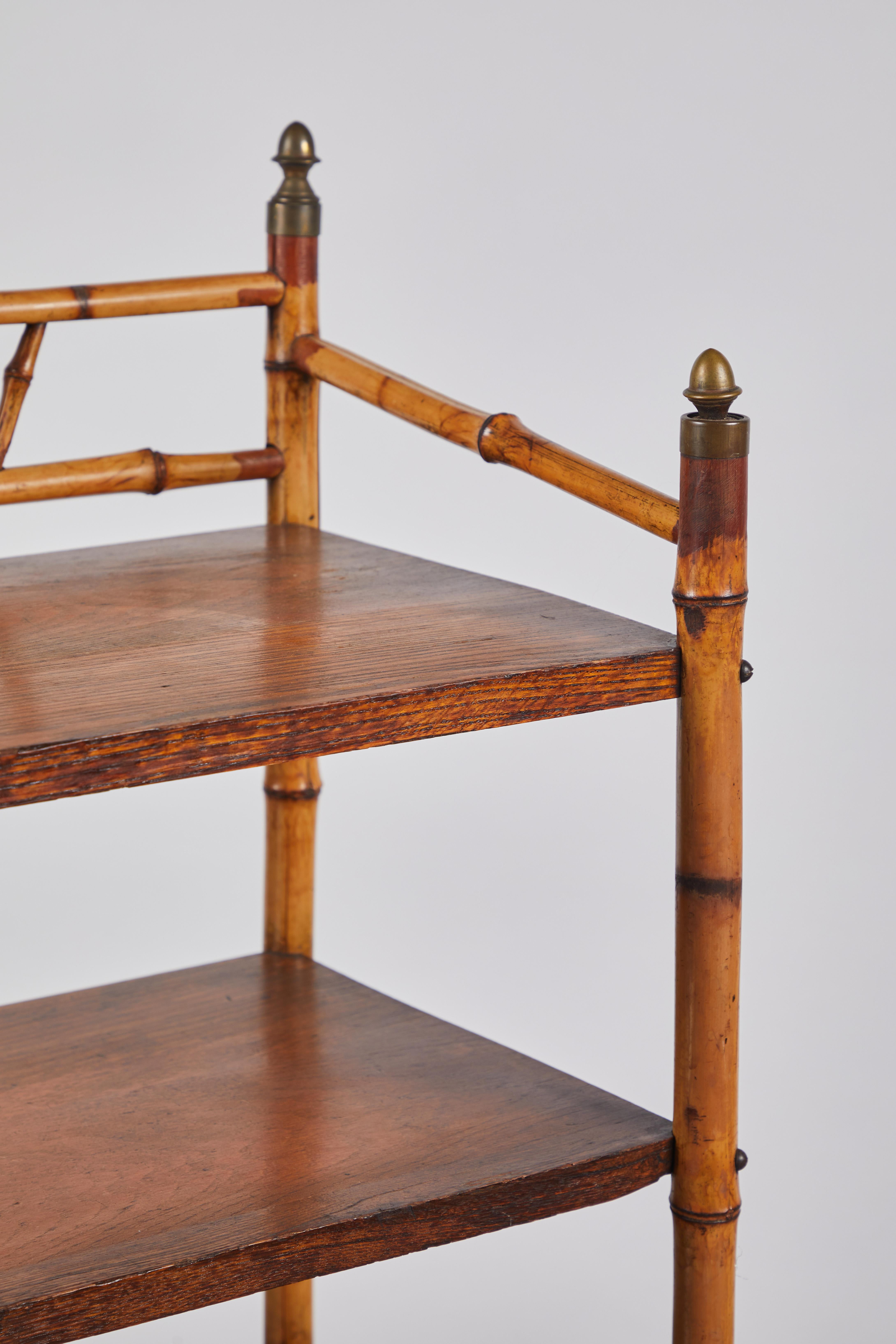 20th Century Early American Bamboo Spindle Shelf