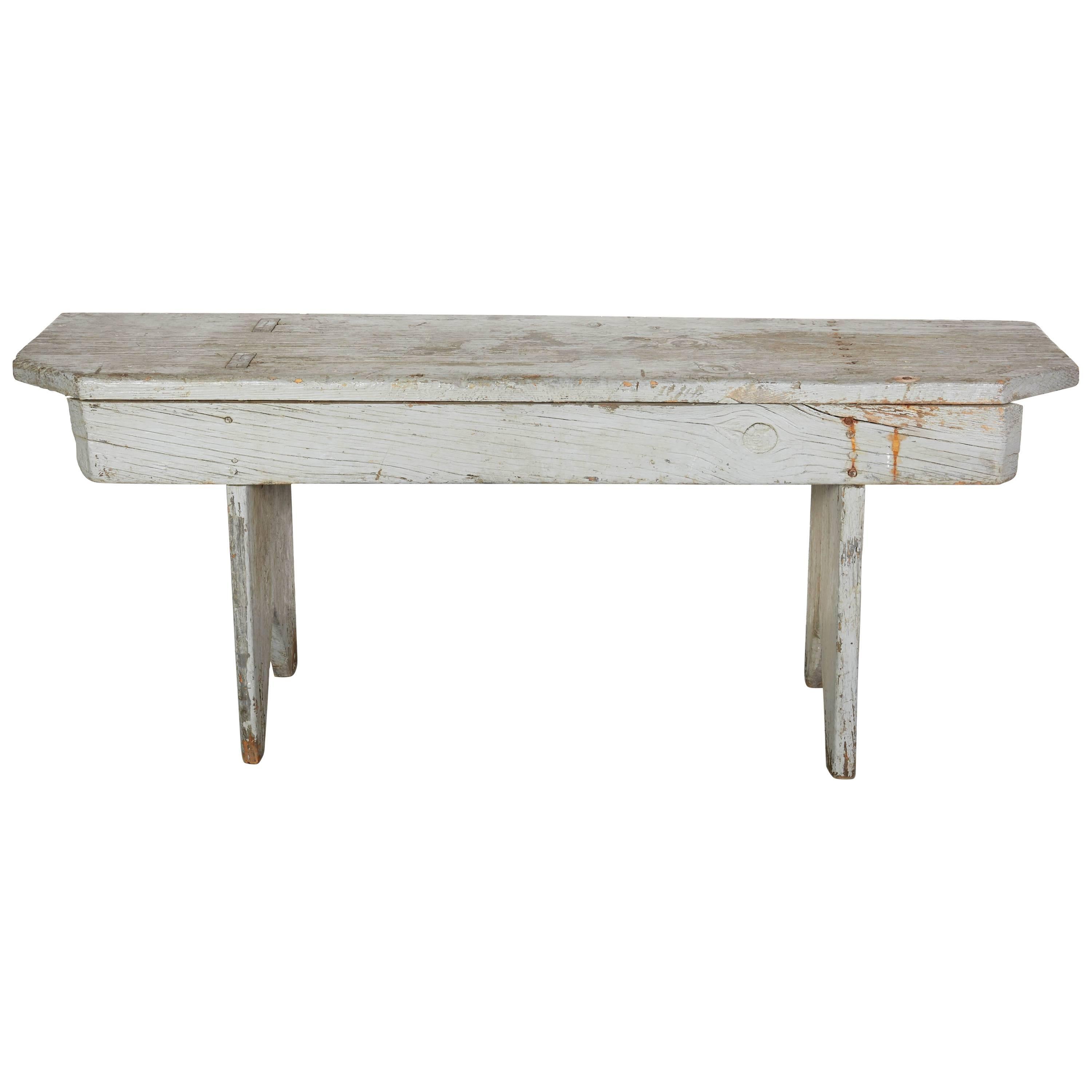 Early American Bench with Original Paint