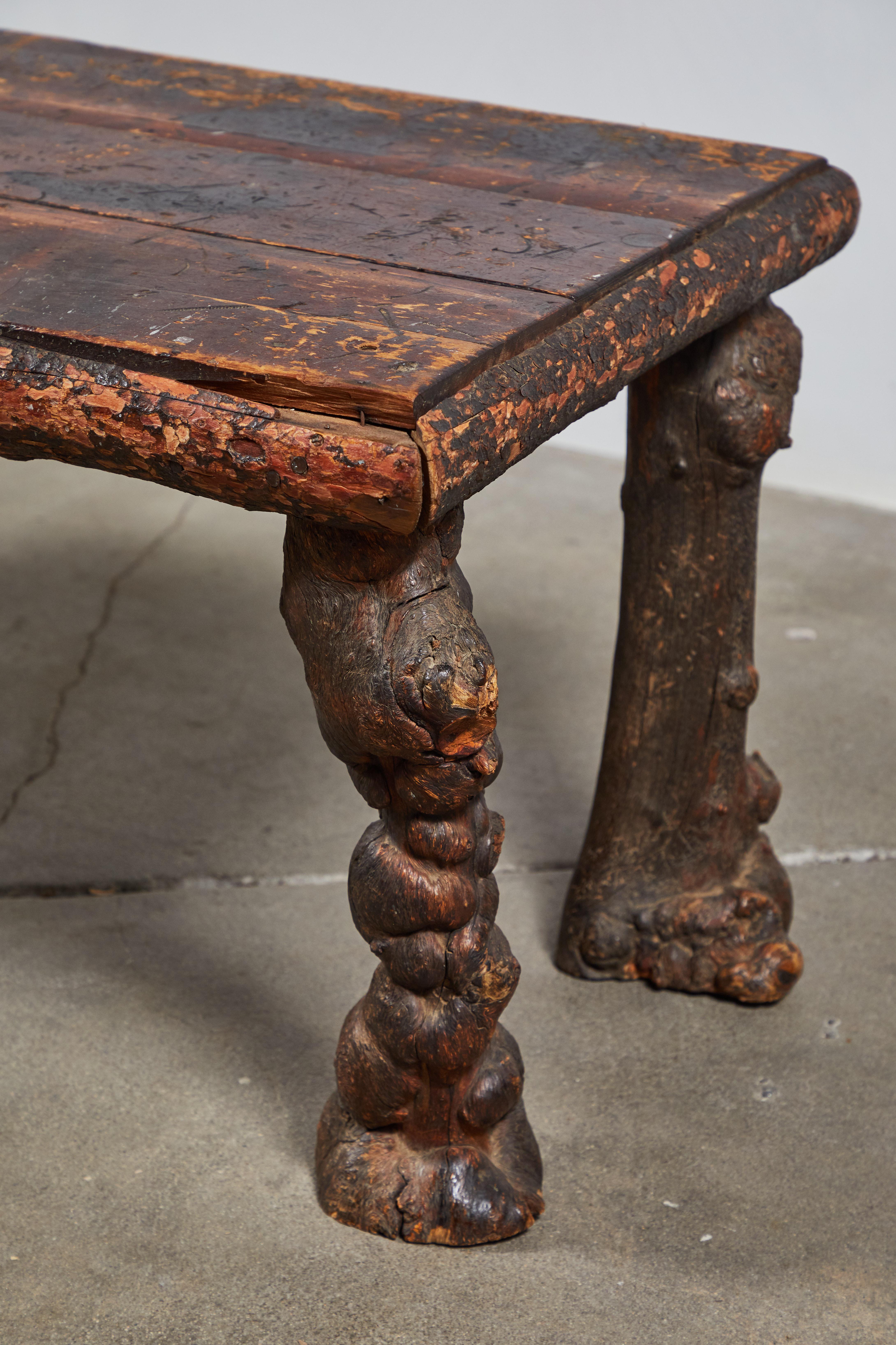 Mid-20th Century Early American Burled Wood Table