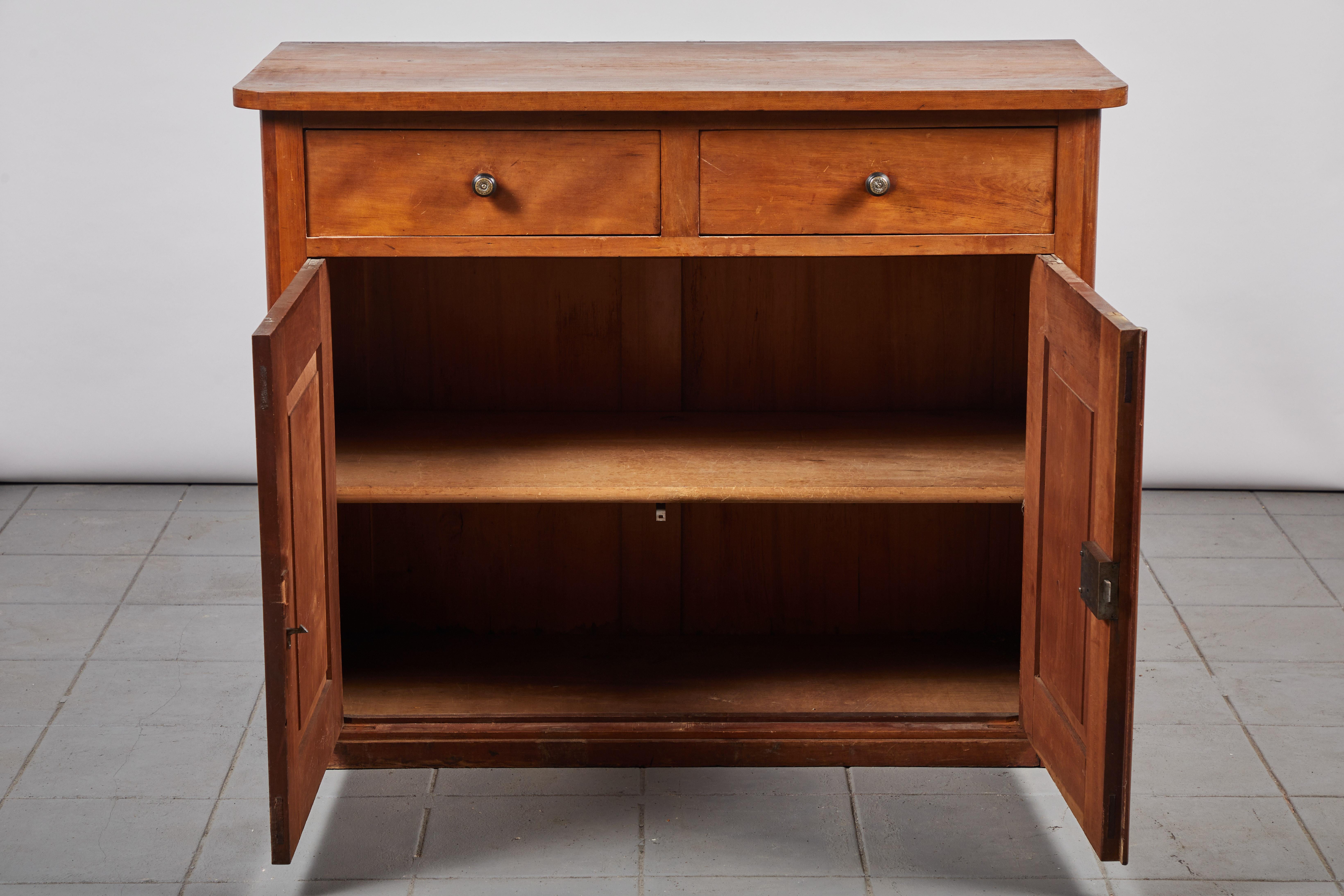 20th Century Early American Cherry Two-Door Two-Drawer Cabinet