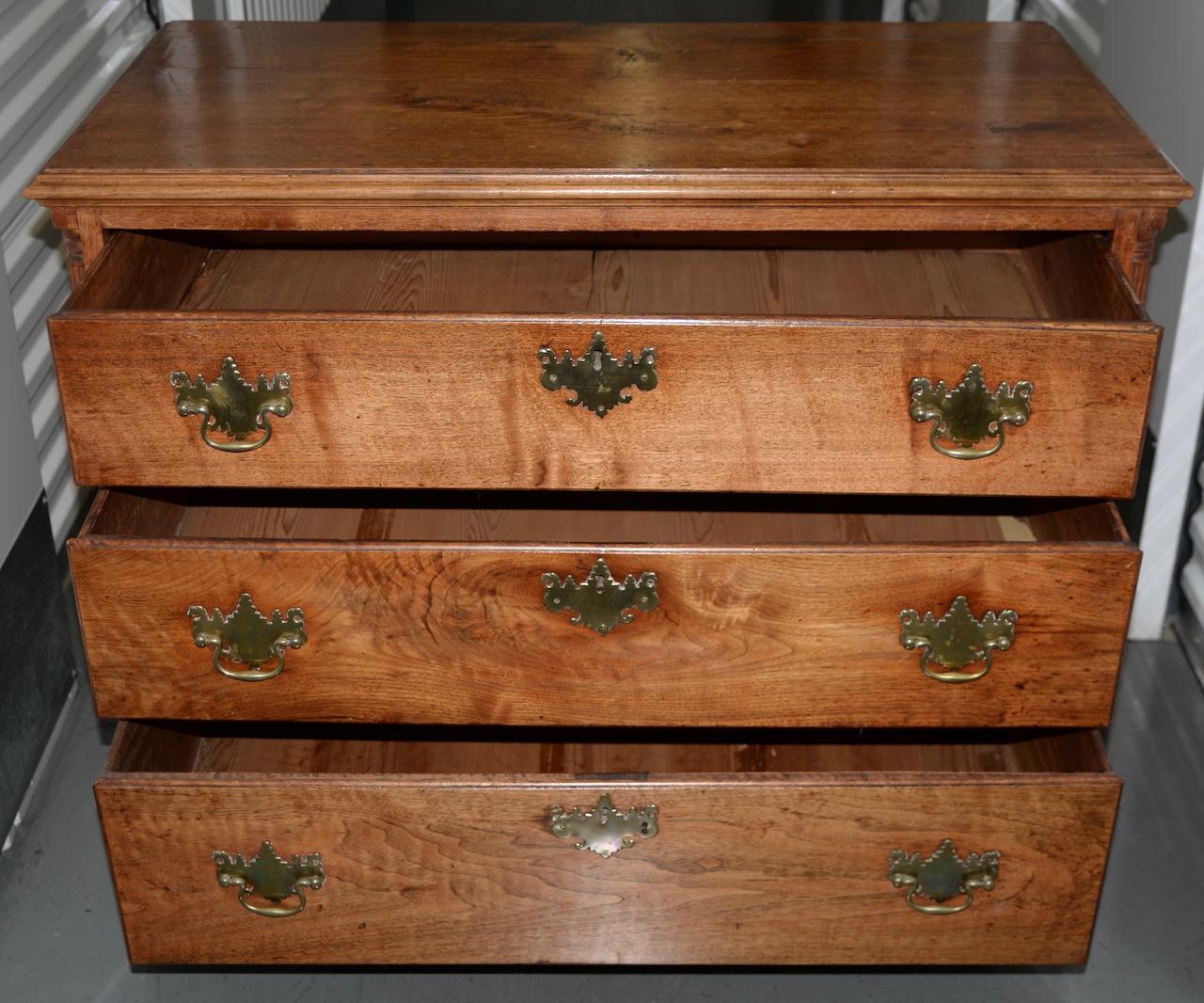 19th Century Early American Chippendale Period Maple Chest of Drawers For Sale
