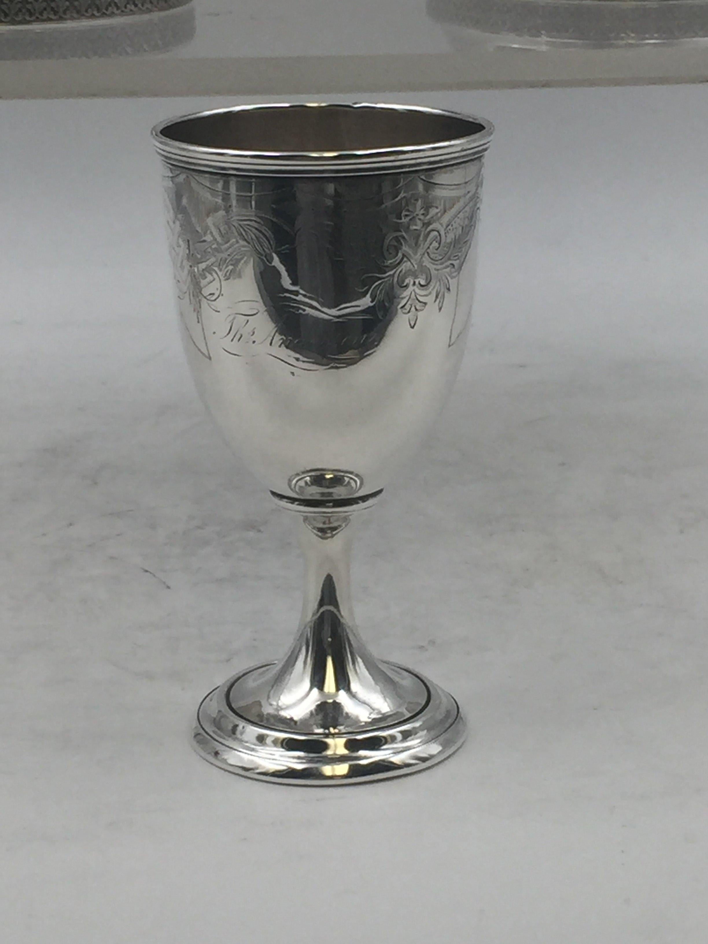 Early American Coin Silver Ewers by Ball Tompkins & Black Pair of Gorham Goblets 2