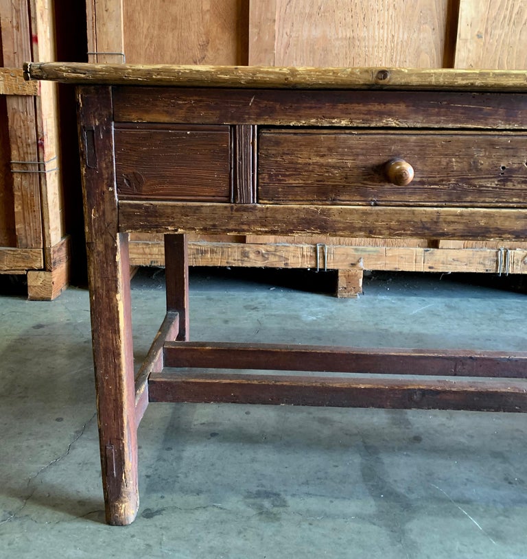 18th Century Early American Console Table in Dark Brown For Sale
