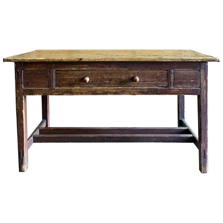Early American Console Table in Dark Brown For Sale
