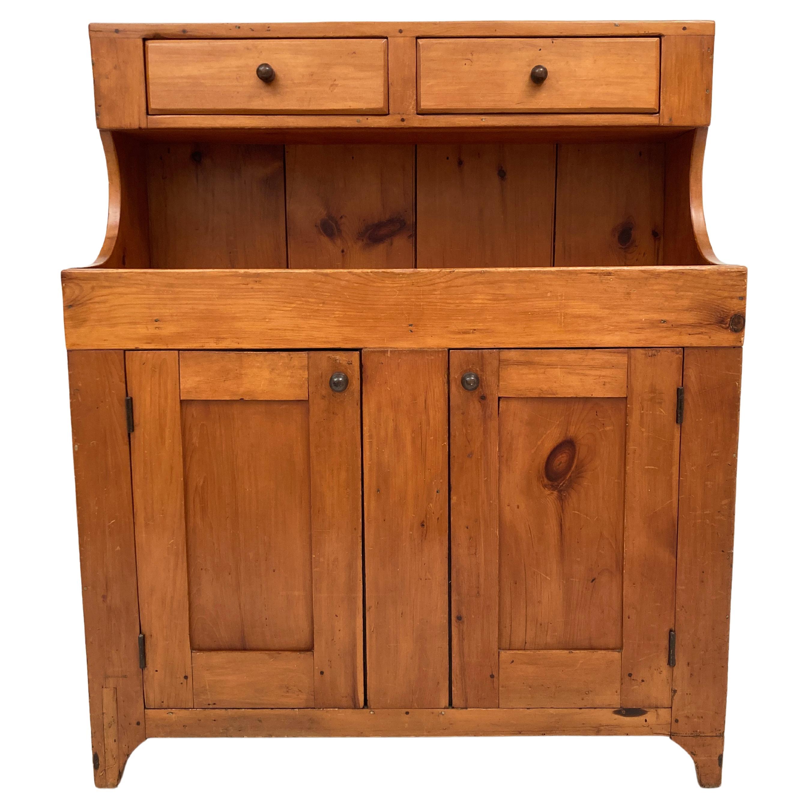 Early American Country Pine Primitive Dry Sink, Late 18th Century For Sale