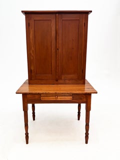 Early American Country Pine Two-Piece Plantation Desk Secretary, Circa 1830–1850