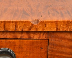 Early American Federal Two-Drawer Tiger Maple Work Table or Stand