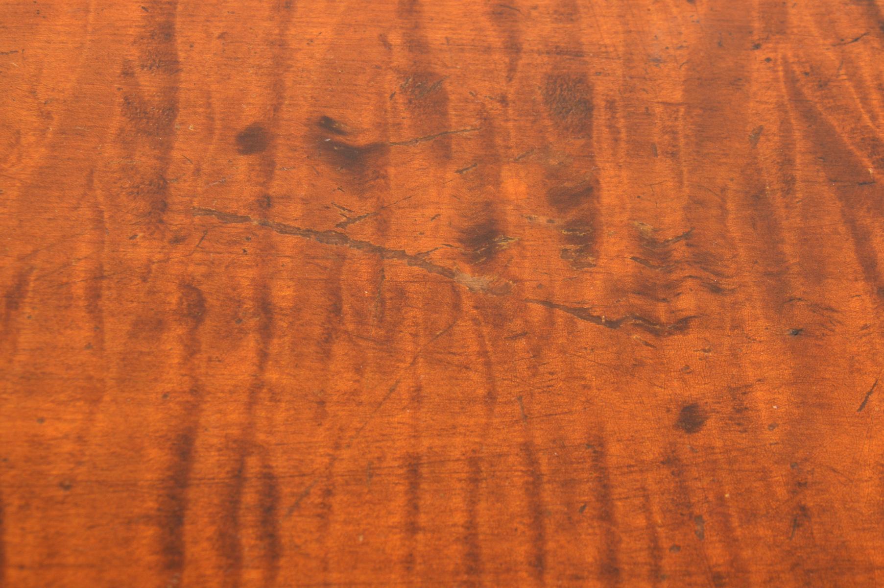 Early American Federal Two-Drawer Tiger Maple Work Table or Stand 1