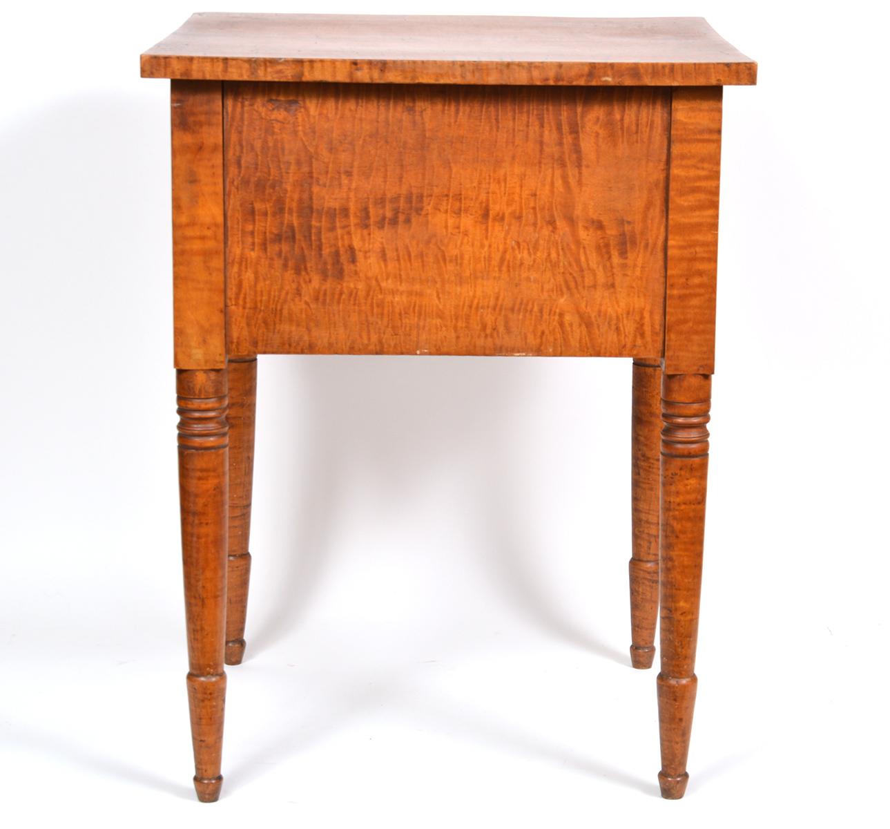 Early American Federal Two-Drawer Tiger Maple Work Table or Stand 2