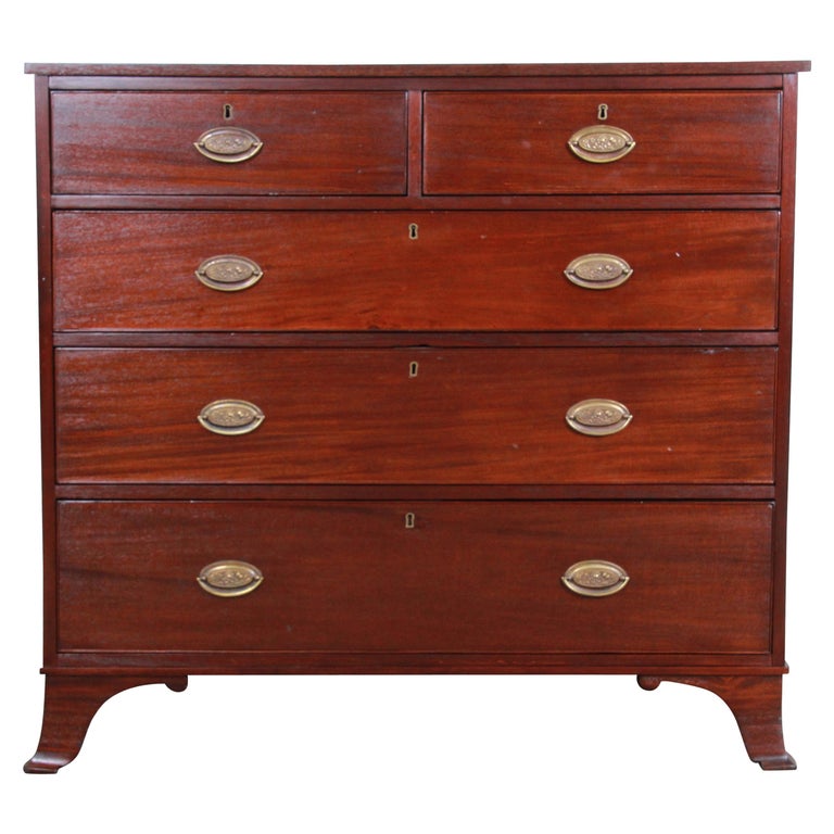 Early American Five Drawer Mahogany Chest Of Drawers Circa 1820s
