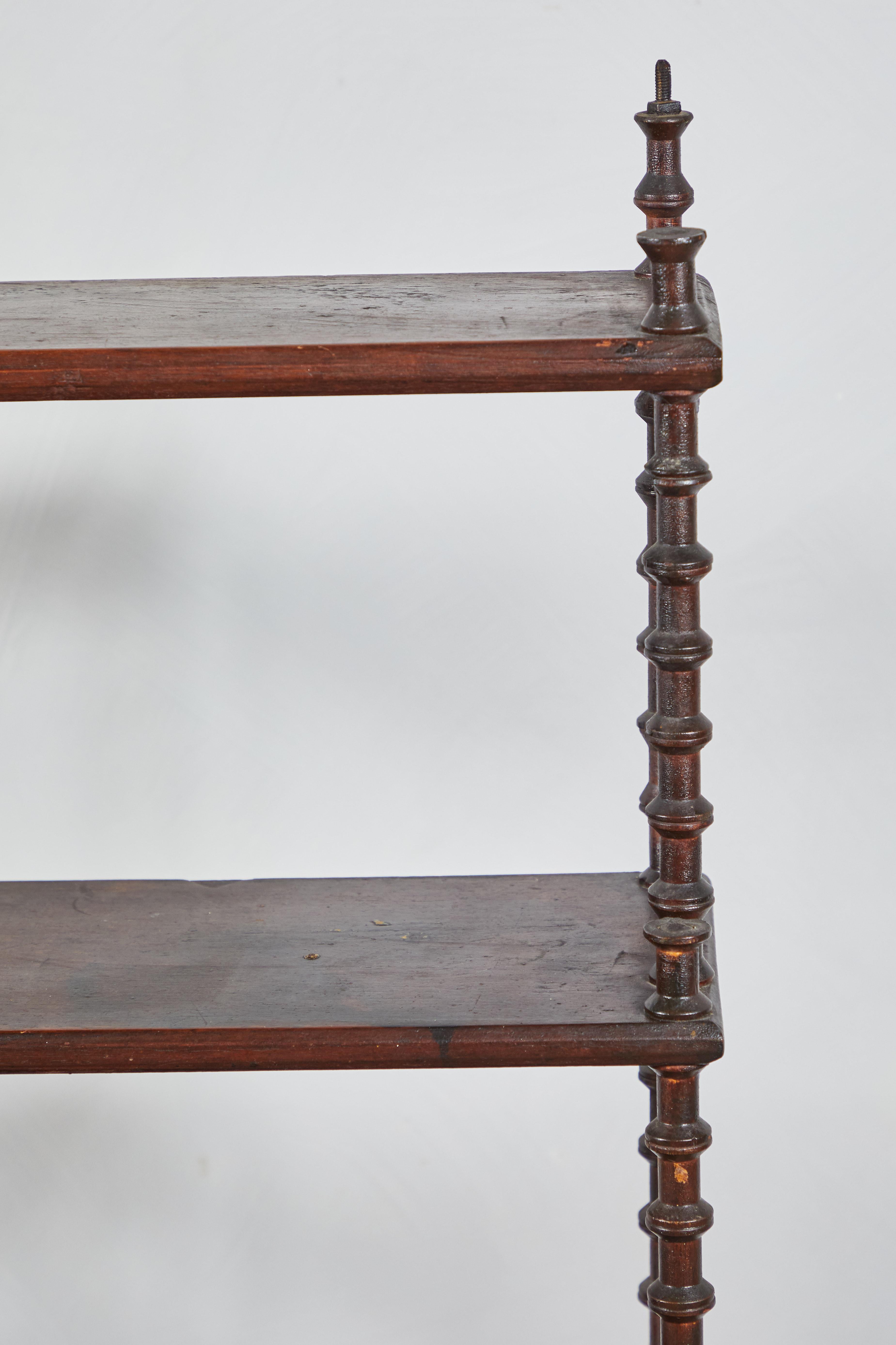 Wood Early American Five-Tiered Step Spool Shelf