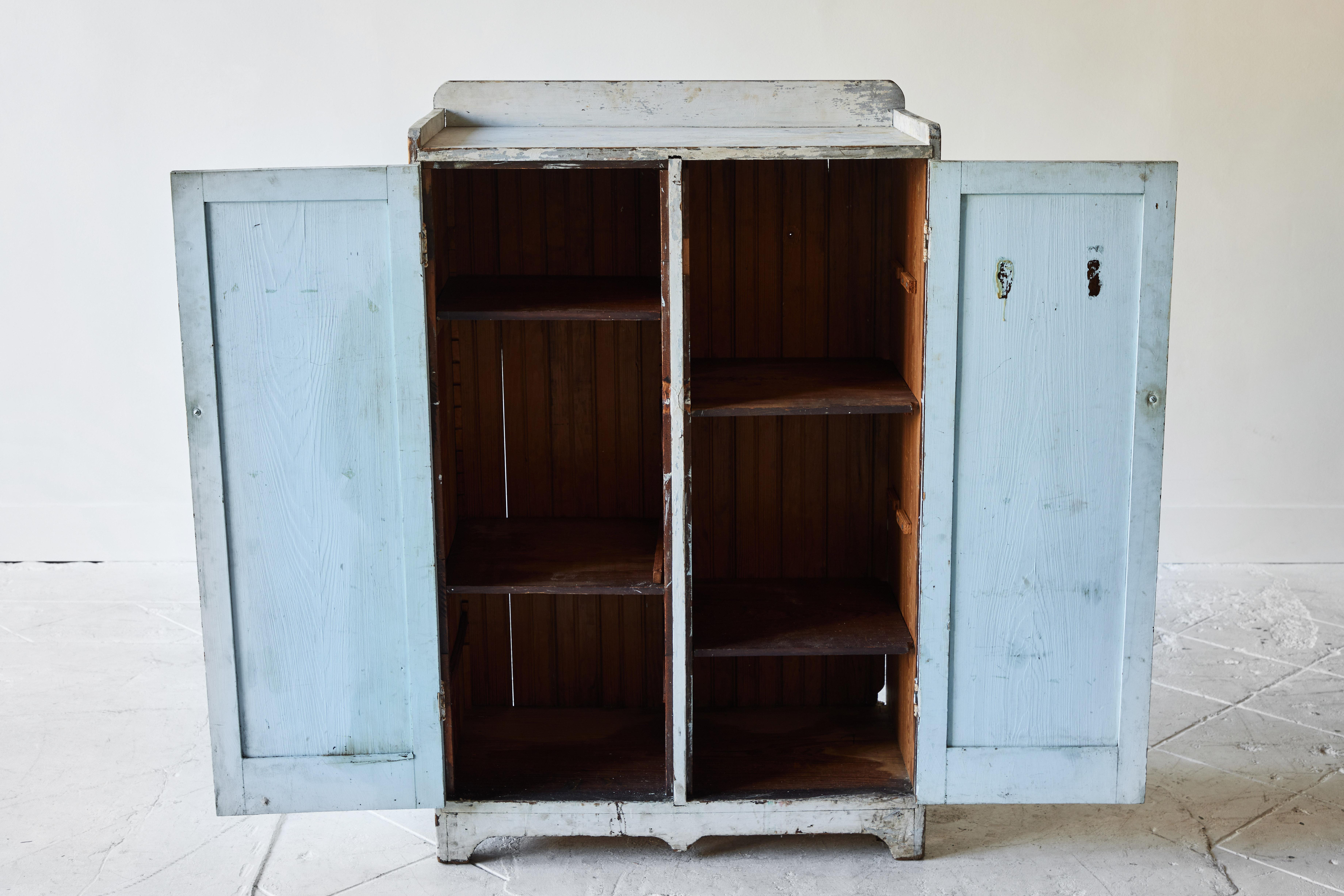 Wood Early American Gallery Top Cupboard