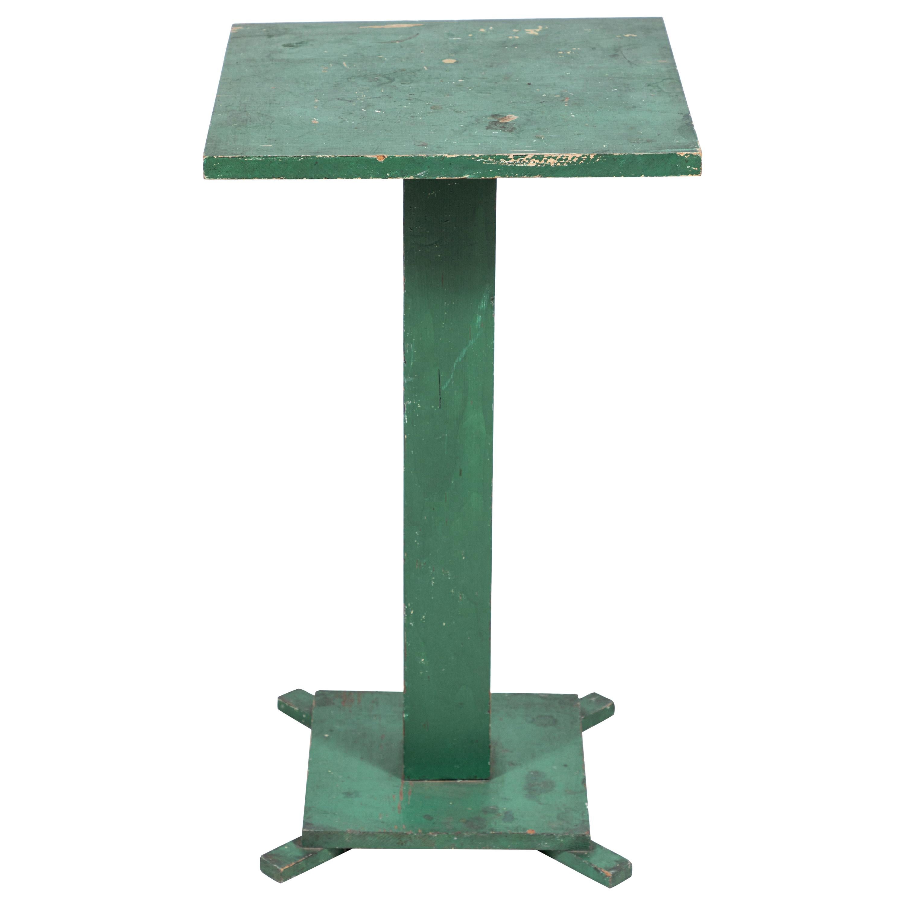 Early American Green Painted Pedestal Table 