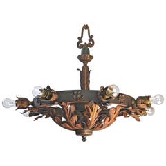 Early American Iron and Brass Theatre Fixture