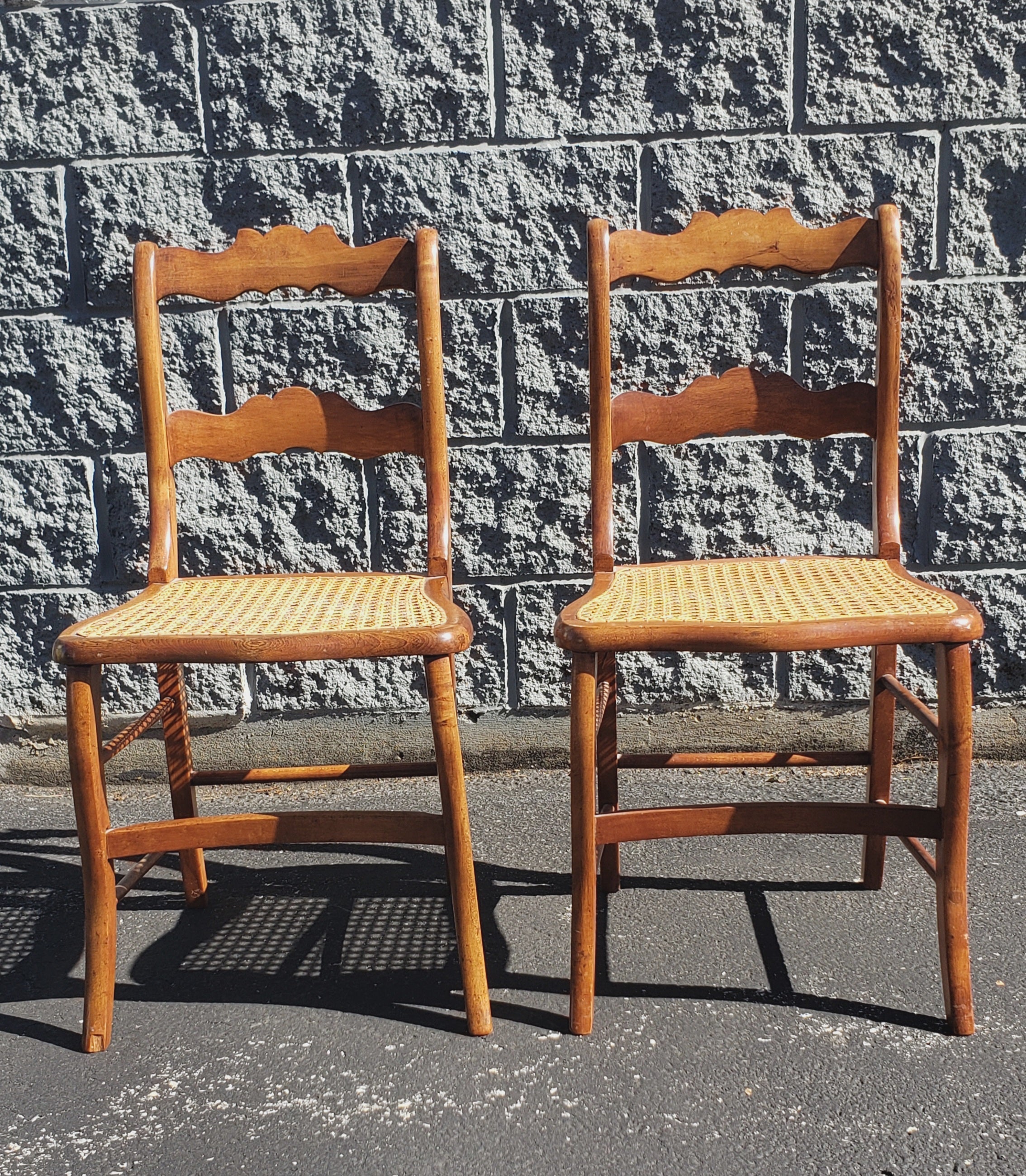 antique ladder back chairs with cane seats
