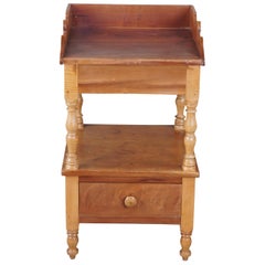 Vintage Early American Maple & Cherry Two Tier Side Accent Table Dry Sink Washstand
