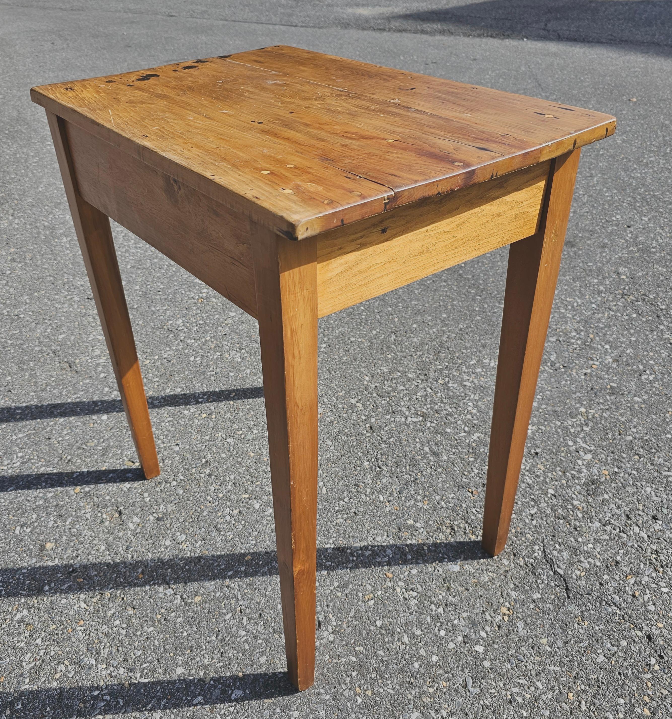 Early American Maple Utility Table, Circa 19th Century. Measures 18..5