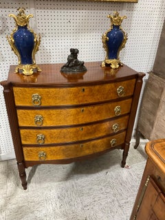 Early American New England maple and mahogany chest of drawers