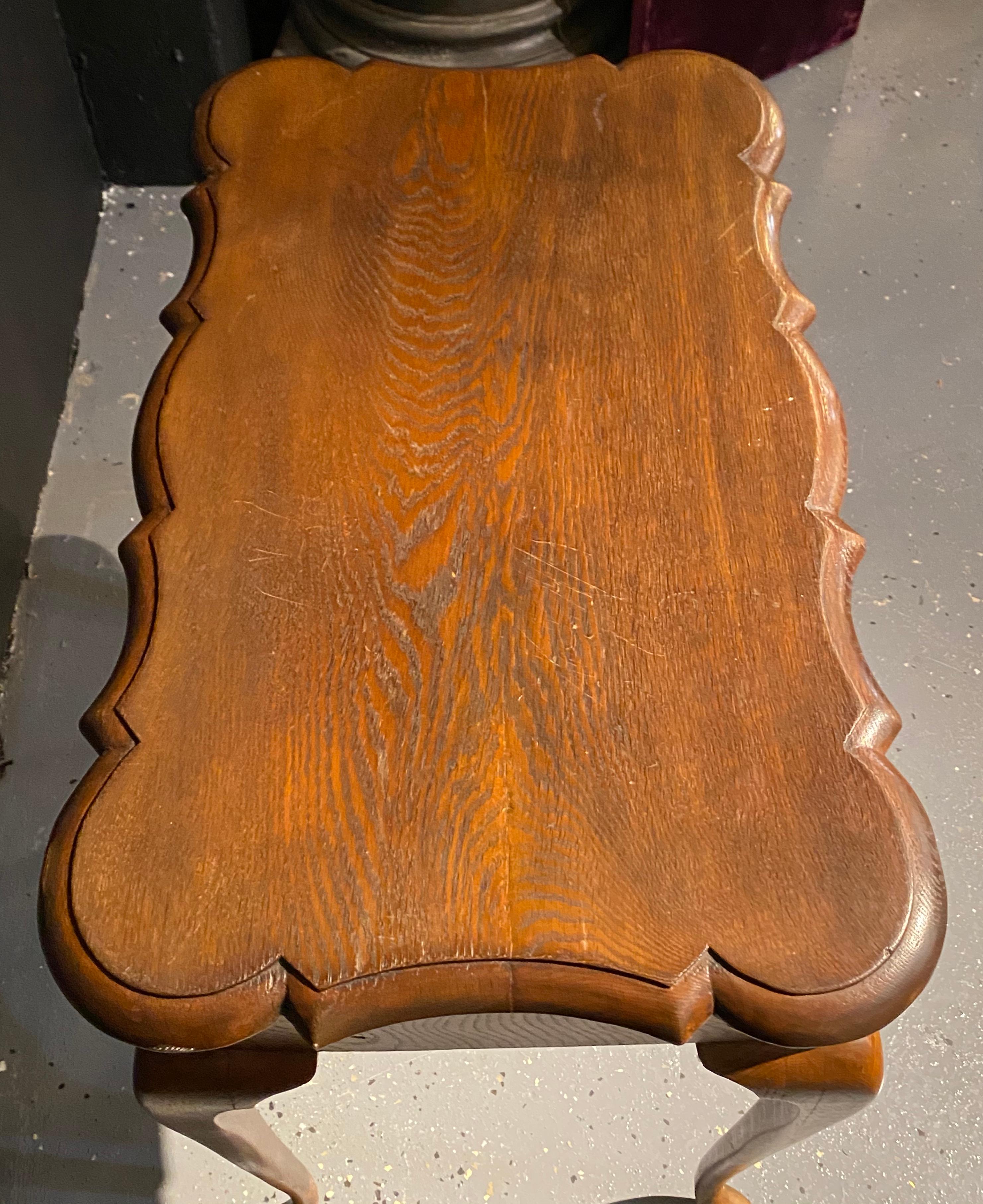 Early American Nightstand End Table Single Drawer Oak 4