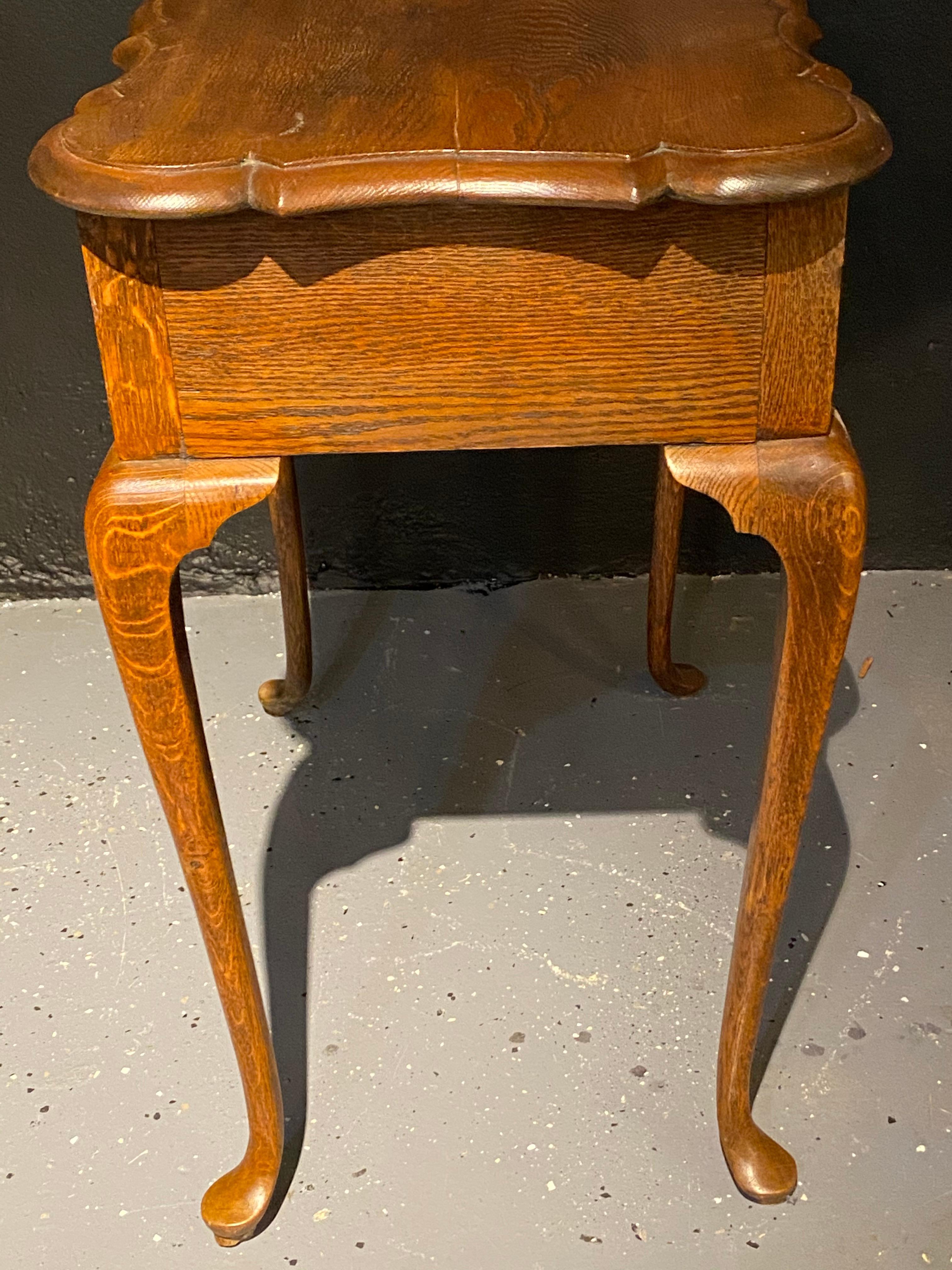 Early American Nightstand End Table Single Drawer Oak 11