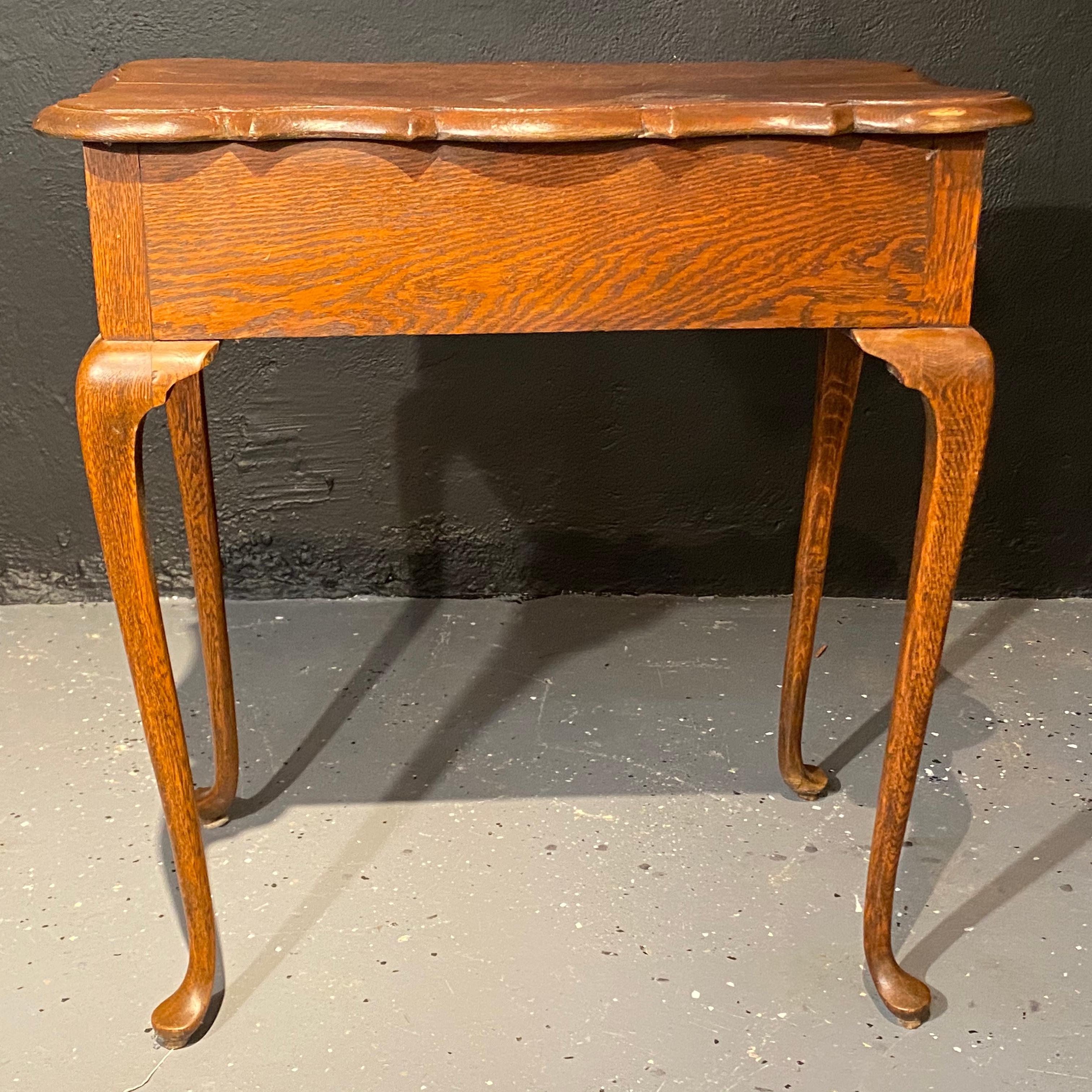 Early American Nightstand End Table Single Drawer Oak 1