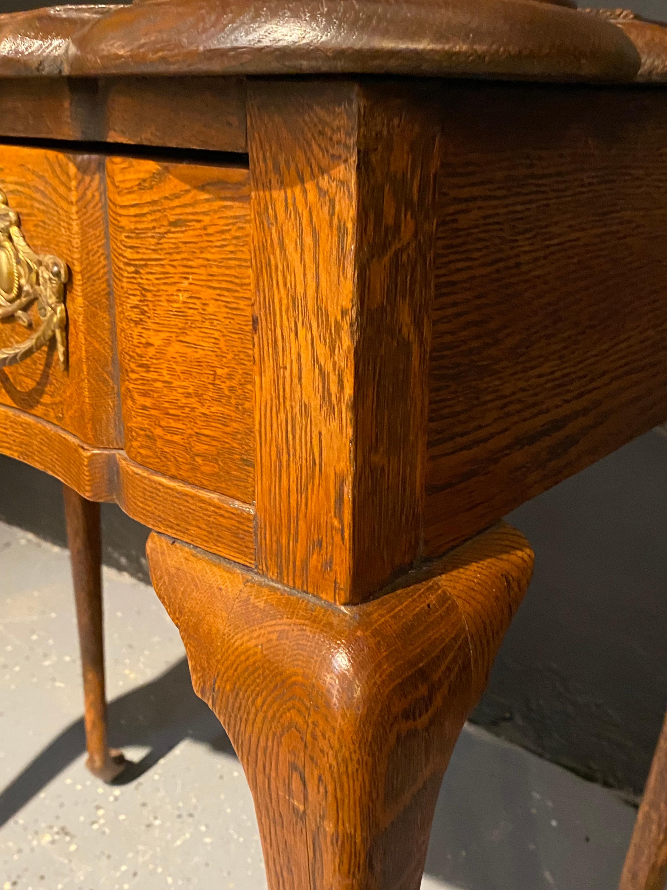 Early American Nightstand End Table Single Drawer Oak 3