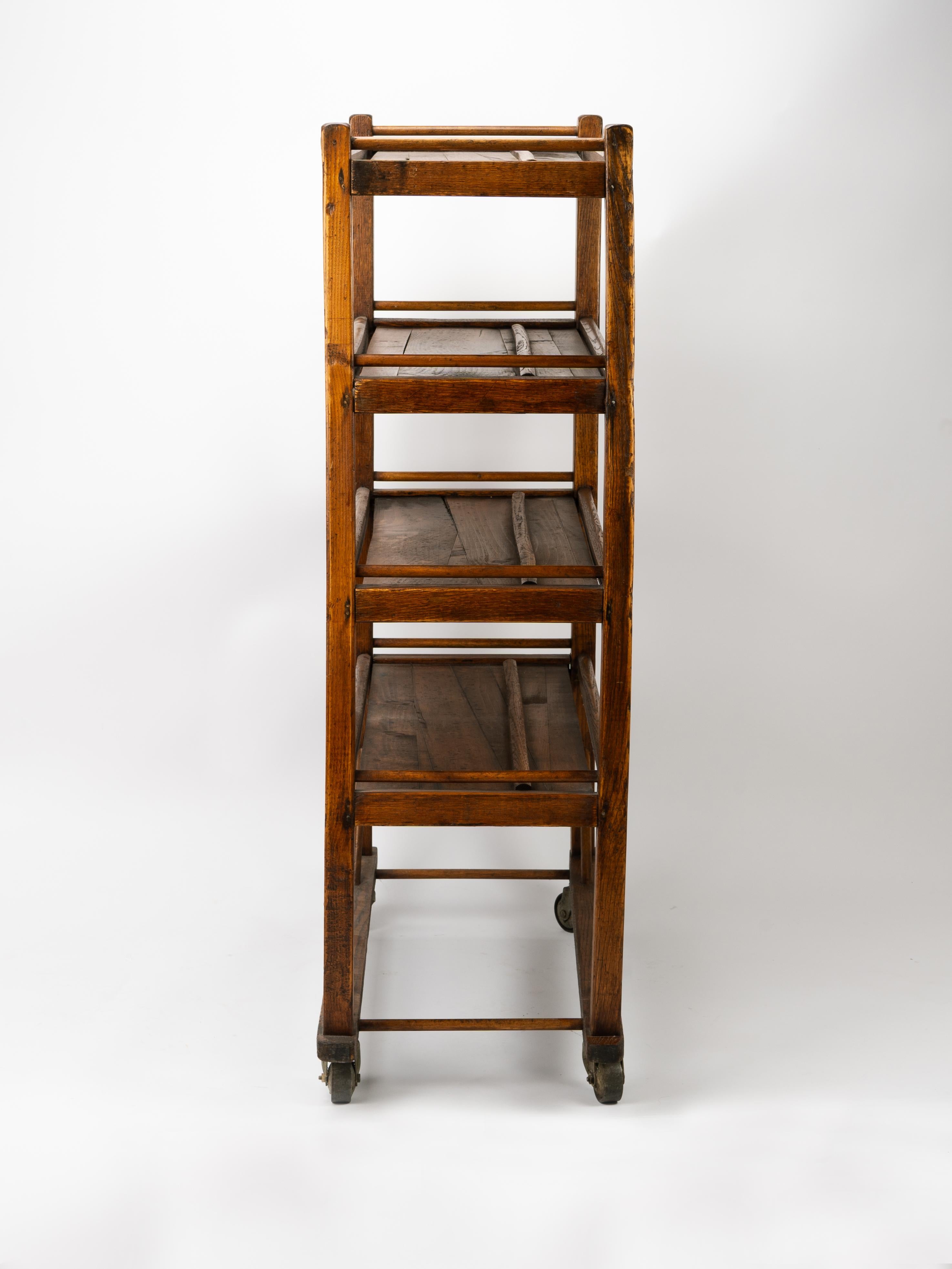 Carrello da forno a rotelle della fabbrica industriale di Oak Oak, prima America, Rolle In condizioni buone in vendita a Fort Collins, CO