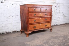 Early American Oak, Inlaid Mahogany, and Bone Inlay Chest of Drawers, circa 1820