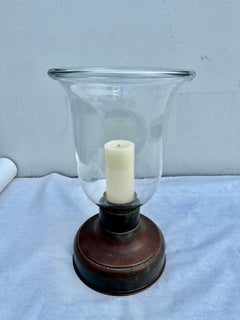 Early American Oversized Hurricane Copper & Glass Lantern