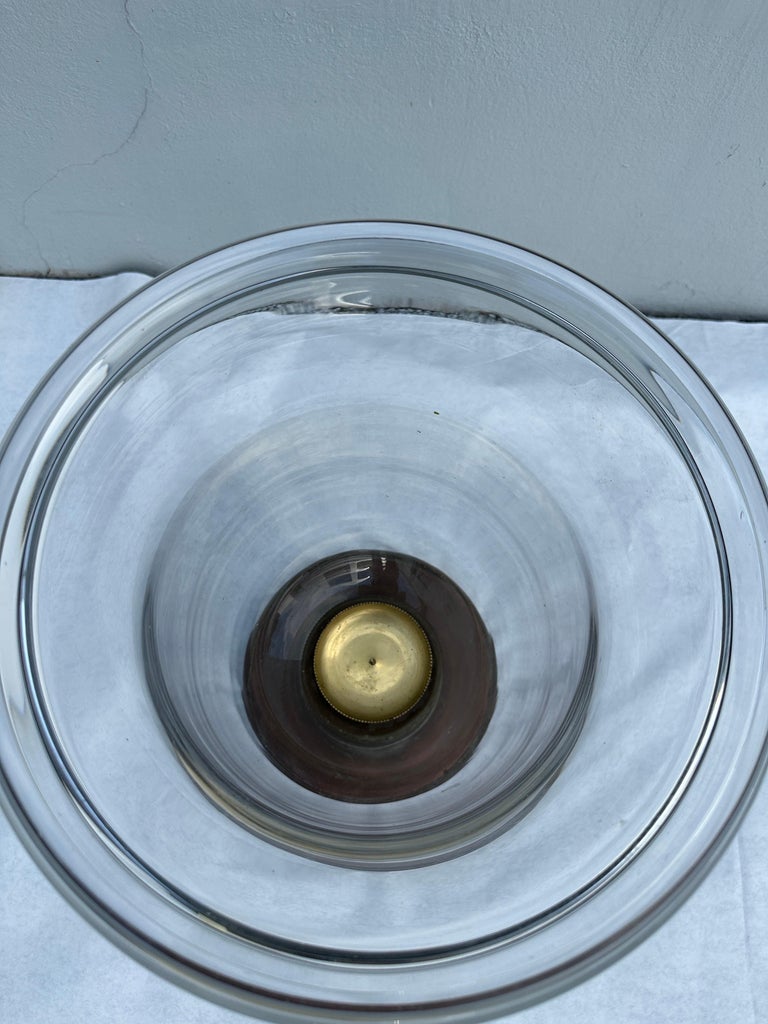 Early American Oversized Hurricane Copper and Glass Lantern For Sale at