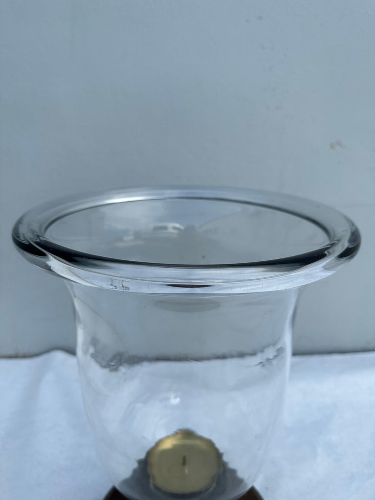 Early American Oversized Hurricane Copper and Glass Lantern For Sale at