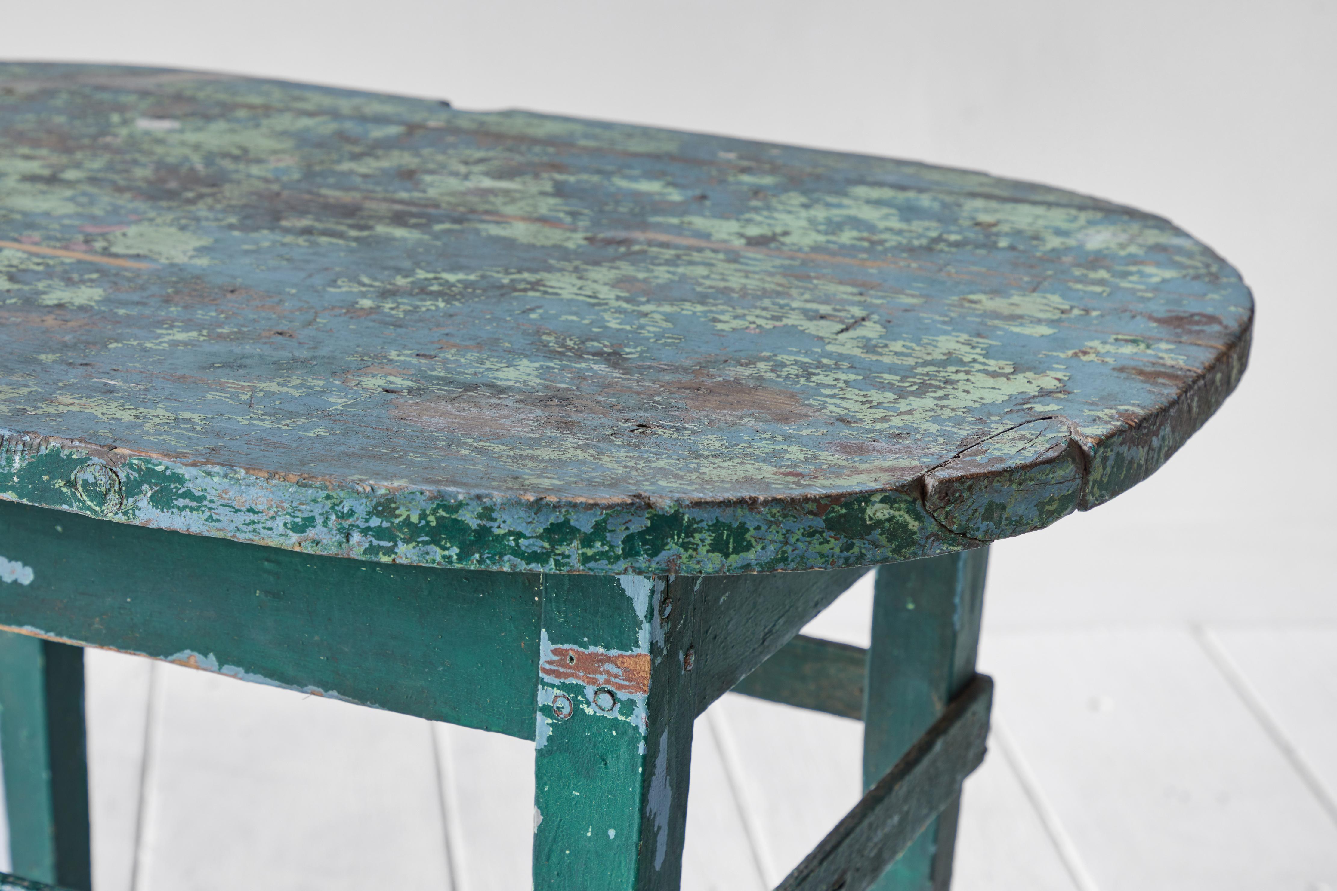 Rustic Early American Painted Side Table