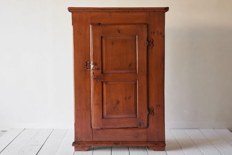 Early American Painted Single Door Cupboard For Sale at 1stDibs