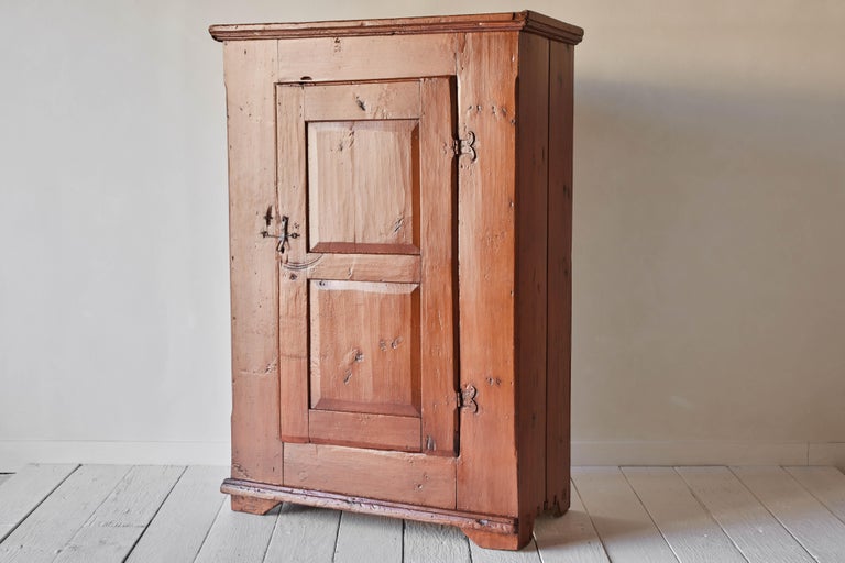 Early American Painted Single Door Cupboard For Sale at 1stDibs