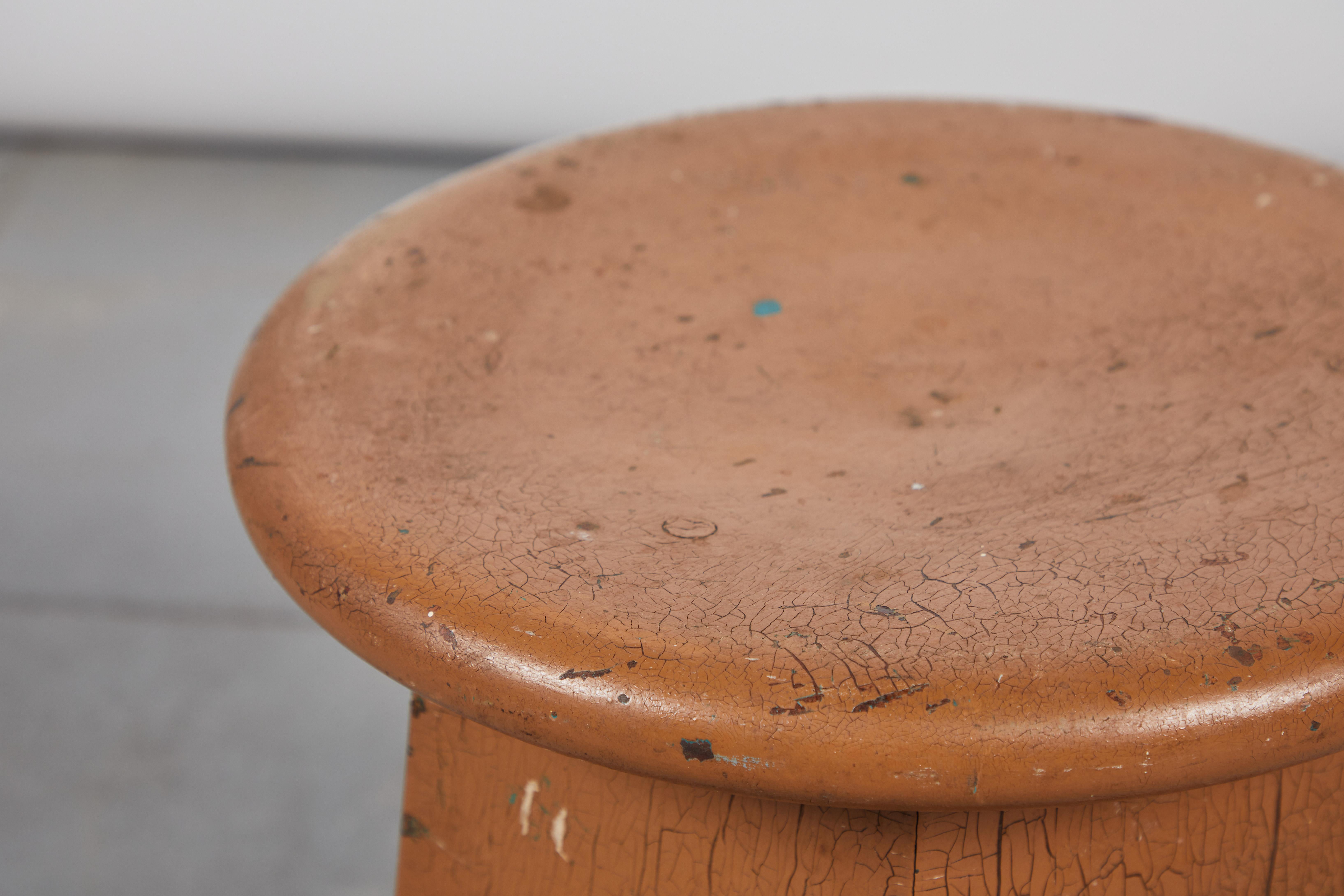 Wood Early American Painted Stool