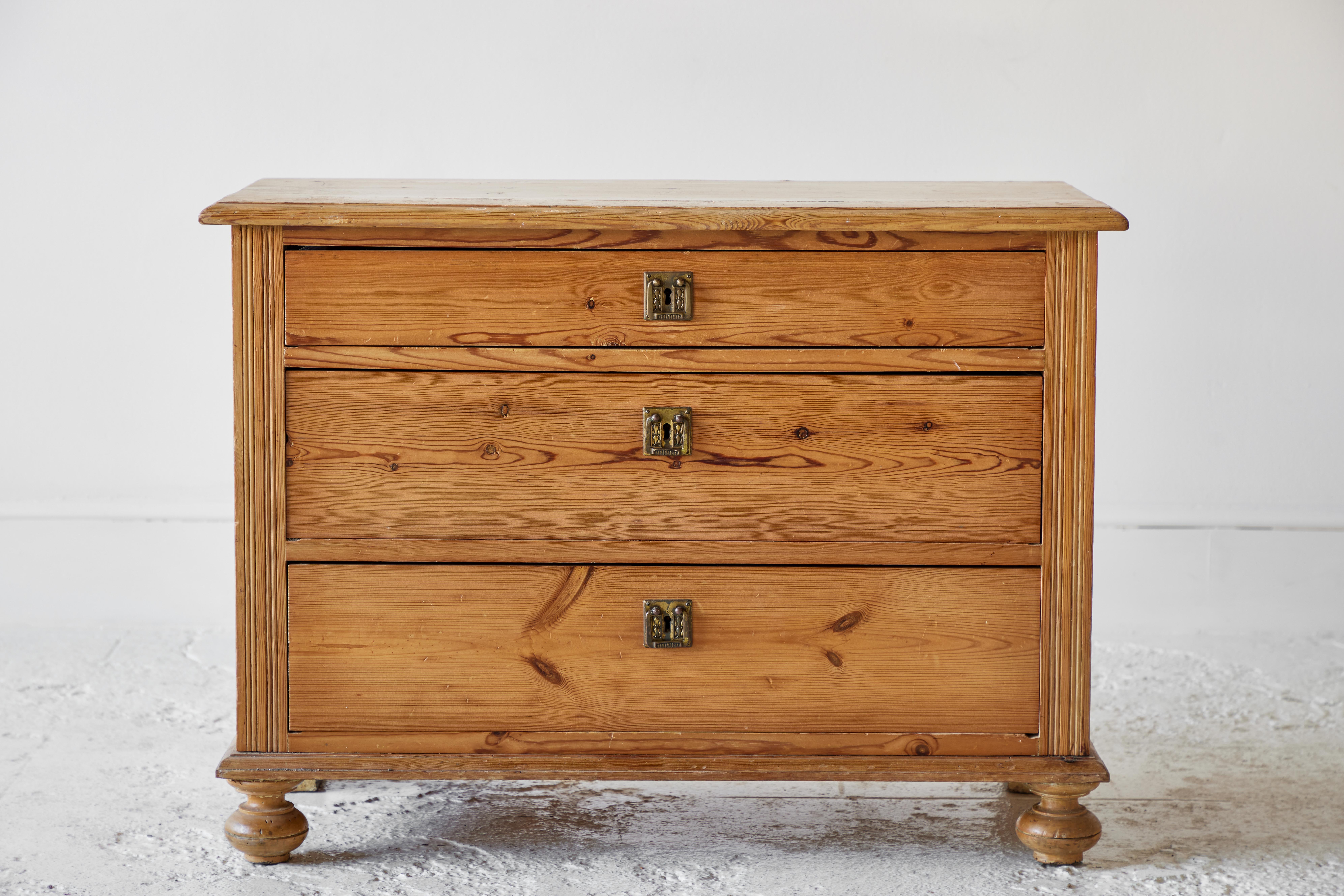 20th Century Early American Pine Three Chest of Drawers