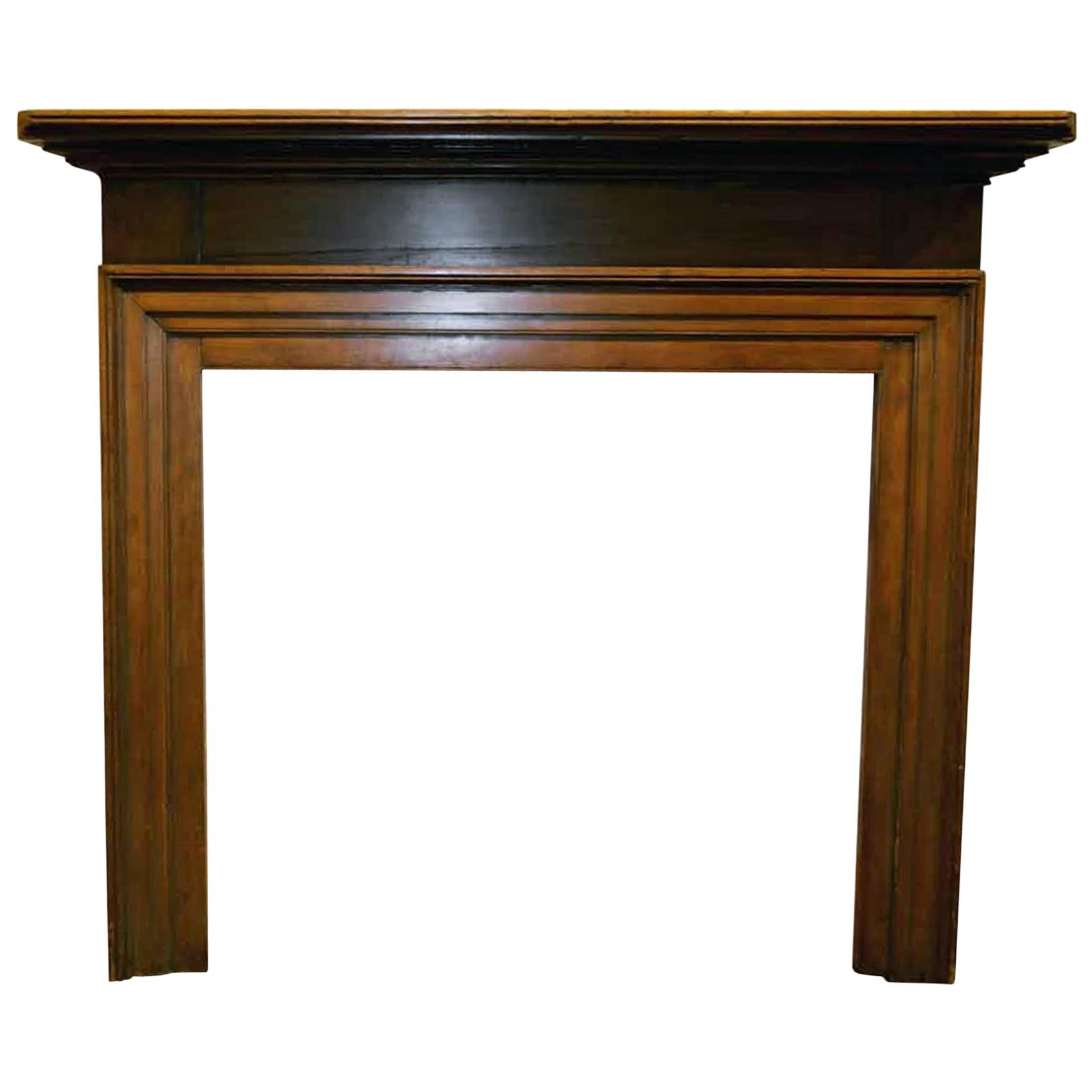Early American Pine Wood Simple Mantel For Sale at 1stDibs