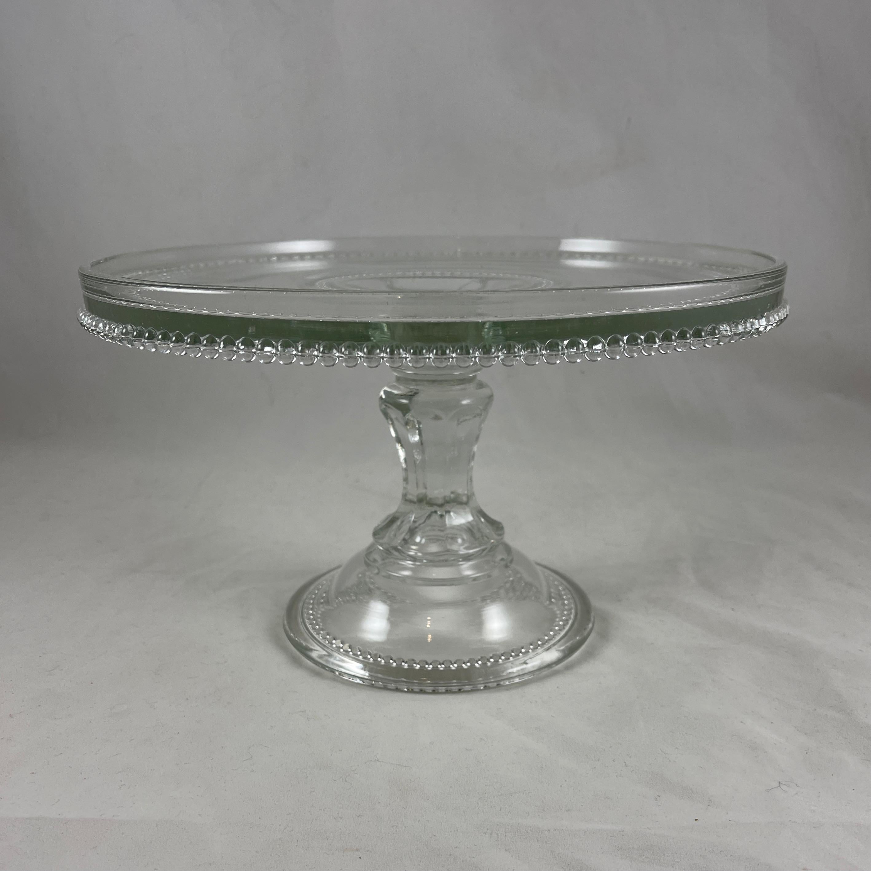 Vintage Candlewick Beaded Cake Stand 11 across x 6 tall