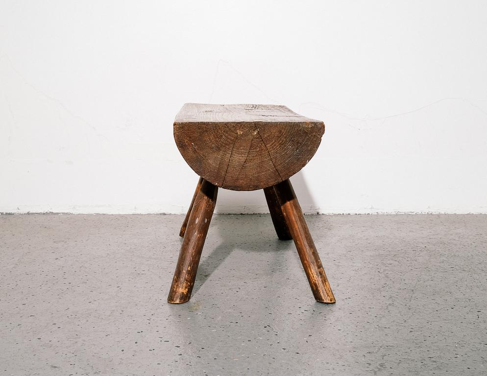 Early American Primitive Footstool In Good Condition In Brooklyn, NY