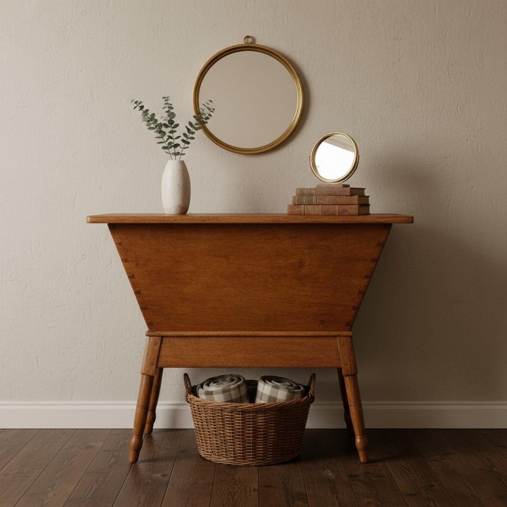 Early American Primitive Southern Pine Dough Box / Trough Console Table, C. 1820 For Sale 8