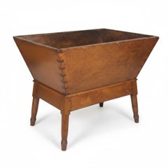 Early American Primitive Southern Pine Dough Box / Trough Console Table, C. 1820
