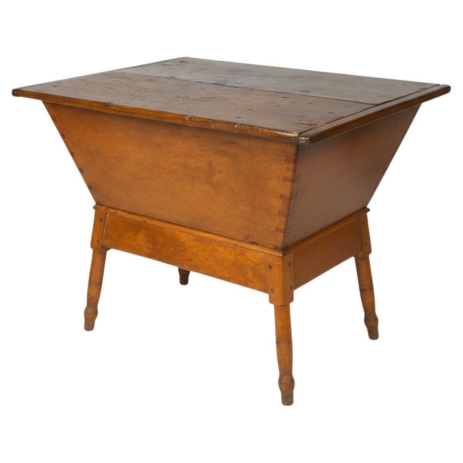 Early American Primitive Southern Pine Dough Box / Trough Console Table, C. 1820 For Sale