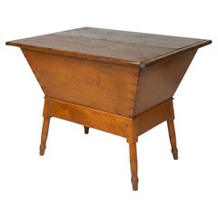 Antique Early American Primitive Southern Pine Dough Box / Trough Console Table, C. 1820
