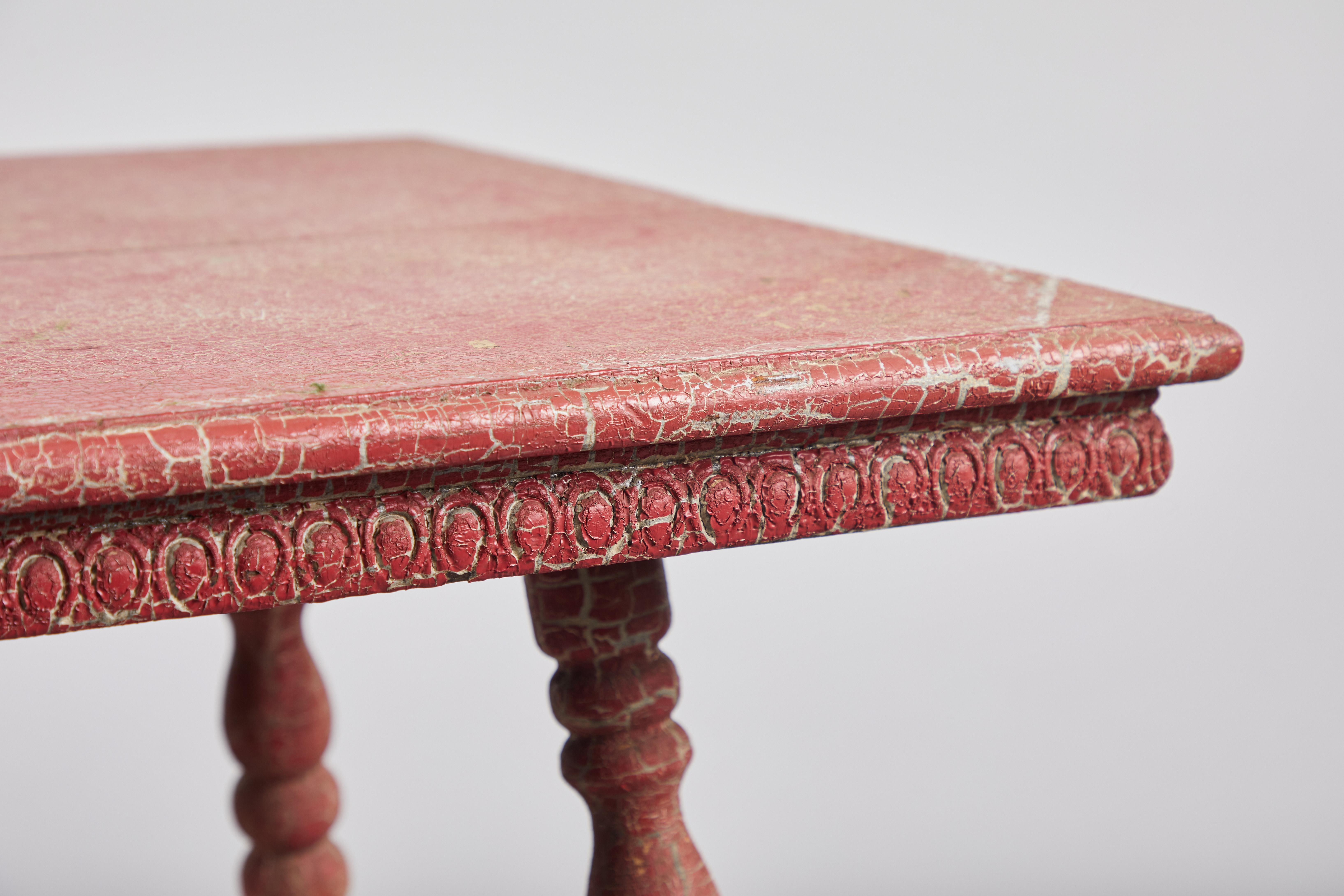 North American Early American Red Painted Side Table